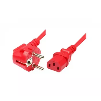 Exertis Connect vinklad Schuko-till-IEC-C13-nätkabel, röd, 5 m 808029
