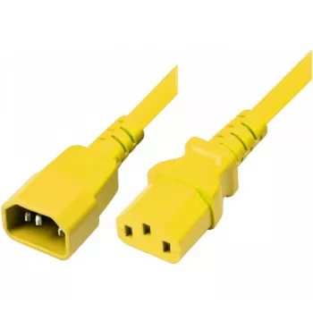 Exertis Connect IEC-nätkabel C14 till C13 gul 1,8 m 808045