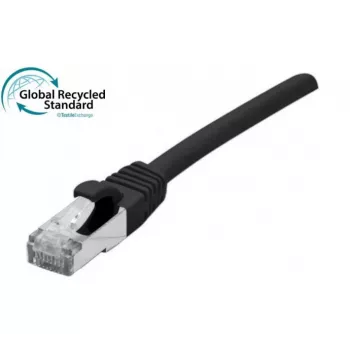 EXERTIS CONNECT RJ45 patchkabel Cat. 6, F/UTP, GRS-certifierad, svart, 0,3 m (854646)