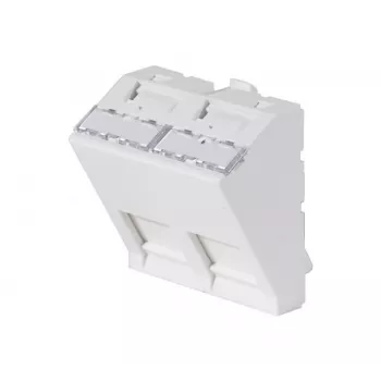 EXERTIS CONNECT Blindplattinsats 45x45 mm för 2 keystone-moduler, 30°, signalvit RAL 9003 911711
