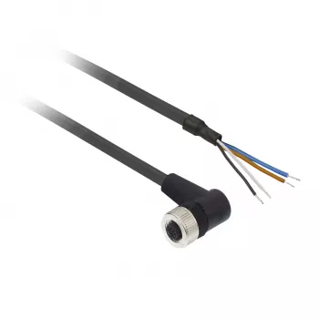 TMSS GERMANY Telemechanique Sensors M12-uttag 4-polig rak PUR-kabel, 10 m, svart, IP67 XZCP1241L10