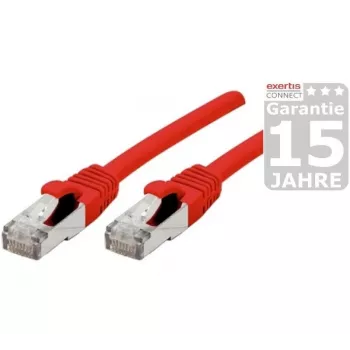 Exertis Connect Dexlan CAT 6a SFTP patchkabel, RJ-45 kontakt till RJ-45 kontakt, 20 m, halogenfri, gjuten, snagless, röd 858476