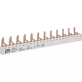 ETI 002921150 isolerad stiftskena SKN0021/10 för ETIMAT 1N, KZS 1M, 1-polig, 10 moduler, 63 A