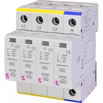 ETI ETITEC C T2 275/20 3+1 överspänningsskydd typ 2, 275 V AC, 4-polig 002440403