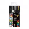 Uni-Ball Faber-Castell POSCA PC-5M metallic akrylmålarpennor set, 4 färger, medelrund spets 1,8-2,5 mm 182544