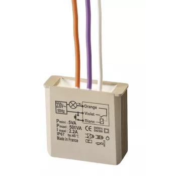 GROTHE infälld impulsrelä 230V AC 3-500W tryckknapp MTR500E 5454050