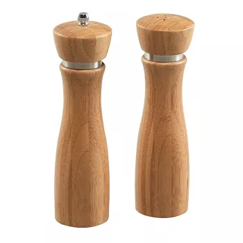 Kesper salt- och pepparkvarnar set, naturträ, keramisk kvarn, justerbar grov-fin, 18 cm