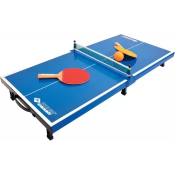 DONIC SCHILDKRÖT mini bordtennisbord-set, blå, hopfällbar, 68 x 33 x 9 cm, med 2 racketar, nät, 2 bollar 838576