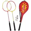 SCHILDKROT badminton-set för 2 spelare, röd/gul, härdade stålracketar, fritidskvalitet, 970902