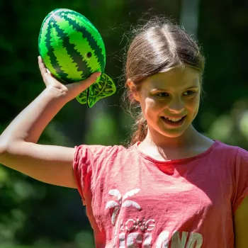 SCHILDKROT Splash Ball Watermelon vattenboll, grön, 250 mm diameter, greppvänlig yta, 1 st (970292)