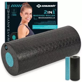 SCHILDKROT 2-i-1 massagevältset svart/blå EPP-skum 960237