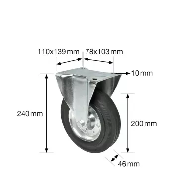 Wagner design yourself fast hjul RO 8200 silver, 50 mm hjul, 50 kg bärförmåga, förzinkat stål 4820001