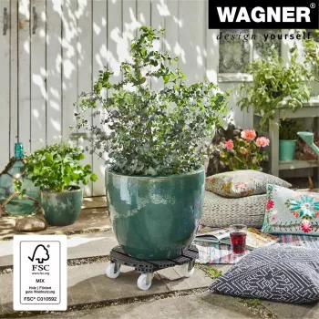 WAGNER design yourself växtvagn GH0557, plast, rund, ljusgrå, Ø 38,5 cm, 1 st (20055701)