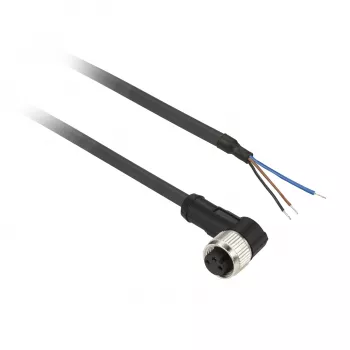 TMSS GERMANY Telemechanique Sensors M12-uttag förkonfektionerad anslutningskabel, 4-polig, 5 m PUR, svart, rak, IP67/IP65/IP69K, 4A, 250V AC/DC, OsiSense XZ-serien - XZCP0666L5