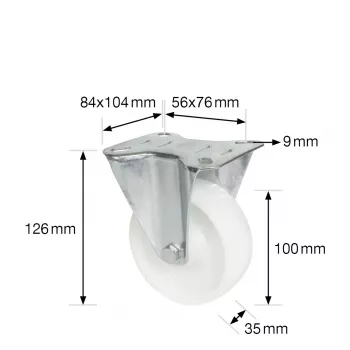 Wagner design yourself transportapparat fast hjul RO 8500 silver (4850001) fast hjul 80 mm 100 kg