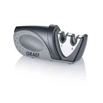 GRAEF Piccolo manuell knivslip 12-delat set med display, 20° vinkel, svart