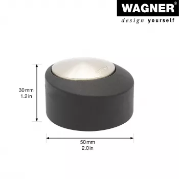 Wagner Design Yourself EH 5181 golvdörrstopp, zinkgjutgods med gummibuffert, mattnickel, 50 mm 15518111