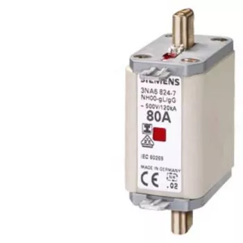 Siemens SENTRON NH-säkringsinsats, storlek NH00, gG, 100 A, 500 V AC / 250 V DC, knivkontakter 3NA68307