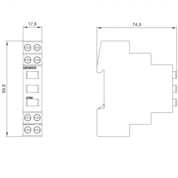Siemens 5TE5802 hjälpkontakt, 1NO+1NC, sidomontering, flerfärgad