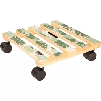 WAGNER design yourself växtvagn GH0645 kvadratisk trädesign 29 x 8 cm, natur björkplywood, 4 svängbara hjul, 100 kg bärförmåga 20064501