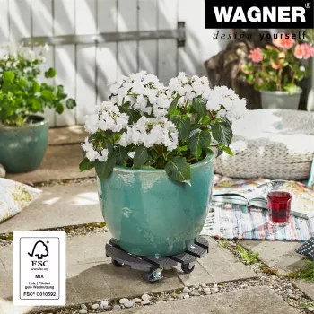 WAGNER design yourself växtvagn GH0527 plast, Ø 29 cm vit rund, 1 st. (20052701)
