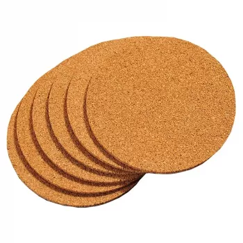 KESPER grytunderläggsset i naturkork, 6-delar, kvadratiskt, värmetåligt, 100x100x5 mm, miljövänligt