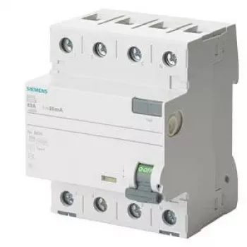 Siemens SENTRON 5SV36448 jordfelsbrytare, typ A, 40 A, 300 mA, 4-polig, 400 V, selektiv