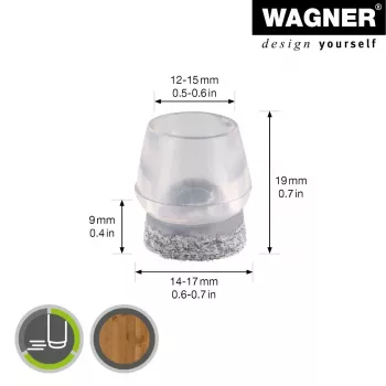 Wagner design yourself EH 0555 stolsbenkappor plast Ø 14-17 mm 4 st (15055599)