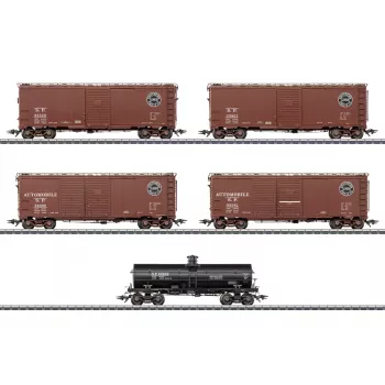 Märklin 045667 H0 AC Southern Pacific 5-delat amerikanskt godsvagnsset