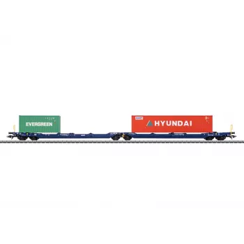 Märklin 47474 Sdggmrss dubbelfickvagn H0 skala 1:87 koboltblå 393 mm
