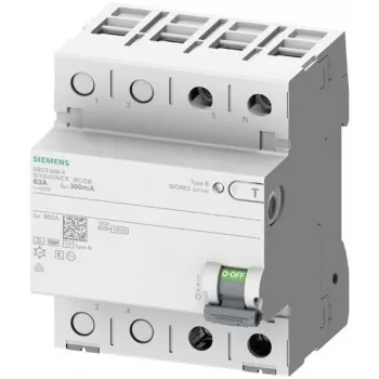 Siemens SENTRON 5SV3321-4 jordfelsbrytare typ B, 16 A, 30 mA, 2-polig, 230 V, korttidsfördröjd