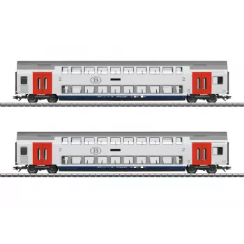 Märklin 043566 H0 dubbeldäckarvagnsset SNCB M6 2:a klass