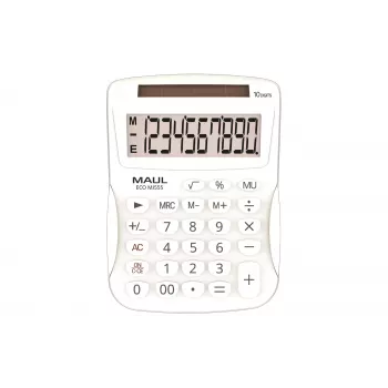 MAUL ECO MJ 555 bordsräknare vit 12-siffrig dual power 7263502
