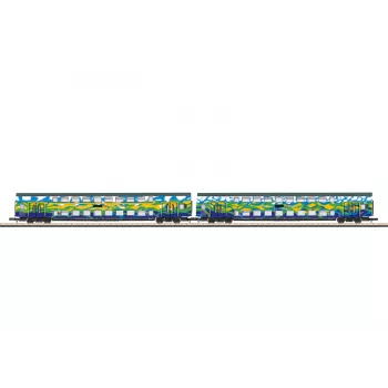 Märklin 87306 Z dubbeldäckarvagnsset Touristik 1 från DB AG – 2 dubbeldäckade mellanvagnar