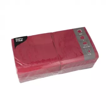 PAPSTAR vinröd 1-lagars pappersservett 33 x 33 cm 500 st (82902)