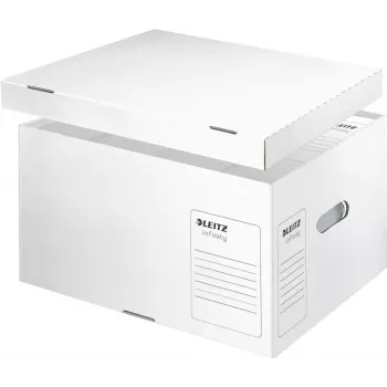 Leitz 61040000 Infinity Archive Container, White, 10-Pack, A4/Folio, Stackable, Recycled Cardboard