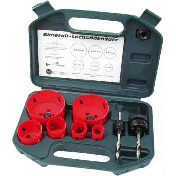 BRÜDER MANNESMANN MAN 44100 8-delat HSS-bimetall hålsågsset för trä och universell användning, 22-68 mm
