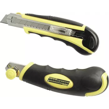 Brüder Mannesmann universalbrytkniv med softgrip, automatisk bladinställning, 18 mm brytblad, 60100