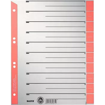 LEITZ A4 kartongregisterflikar, röda, 25 blad (16523025)