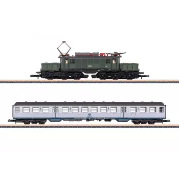 Märklin 81221 Z-spår tågset - 175 år Geislinger Steige DB Baureihe 50 ånglokomotiv med 3 godsvagnar, räls och styrenhet