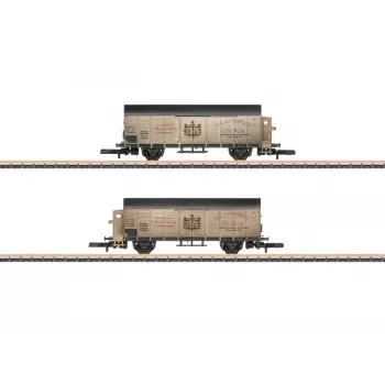 Märklin 82553 Z-spår 2-delat set täckta godsvagnar Kessler Sekt-transport DRG