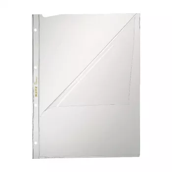 Leitz 4744-0000 PVC transparent A4 dokumentficka, 2-fackshålning, 50-pack