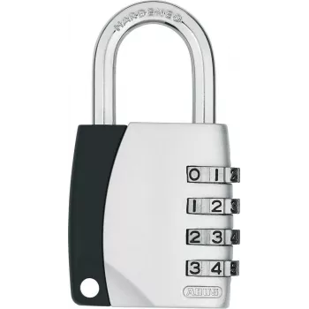 ABUS 155/40 kombinationshänglås 4-siffrigt inställbart, aluminiumkropp, härdad stålbygel, silver ABVS30890