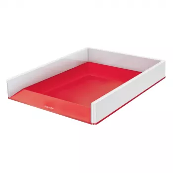 Leitz WOW Duo Colour brevkorg pärlvit/röd