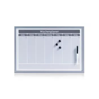 ZELLER planeringstavla 60 x 40 cm magnetisk whiteboard med aluminiumram 11515