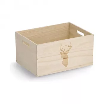 Zeller Hirsch förvaringslåda natur 35 x 25 x 18 cm 15222