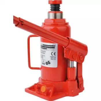 BRÜDER MANNESMANN Hydraulisk domkraft 10 t med överlastventil, röd (M00710)