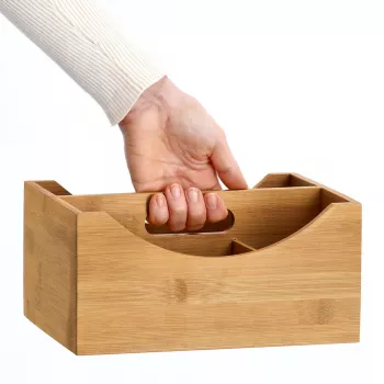 Zeller förvaringslåda natur 25 x 18 x 12 cm bambu 13336