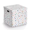 Zeller Dots vit prickig förvaringslåda 33,5 x 33 x 32 cm 14476