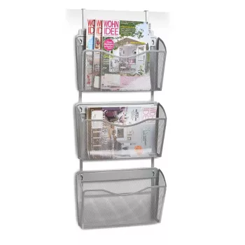 Zeller 17755 vägg-/dörrtidningshållare, mesh, DIN A4